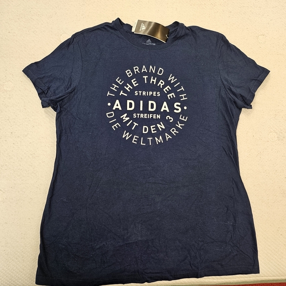 Adidas Women's Navy Blue To-Go Graphic Tee in XL - Picture 1 of 7